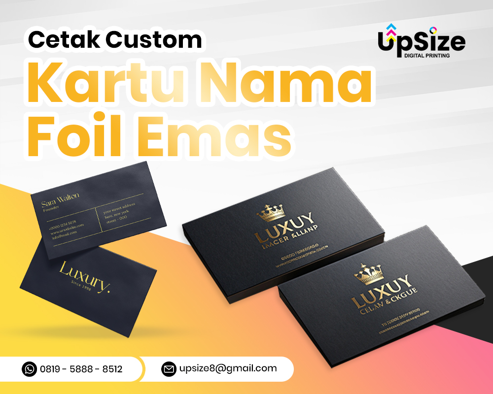 Kartu Nama Foil Emas