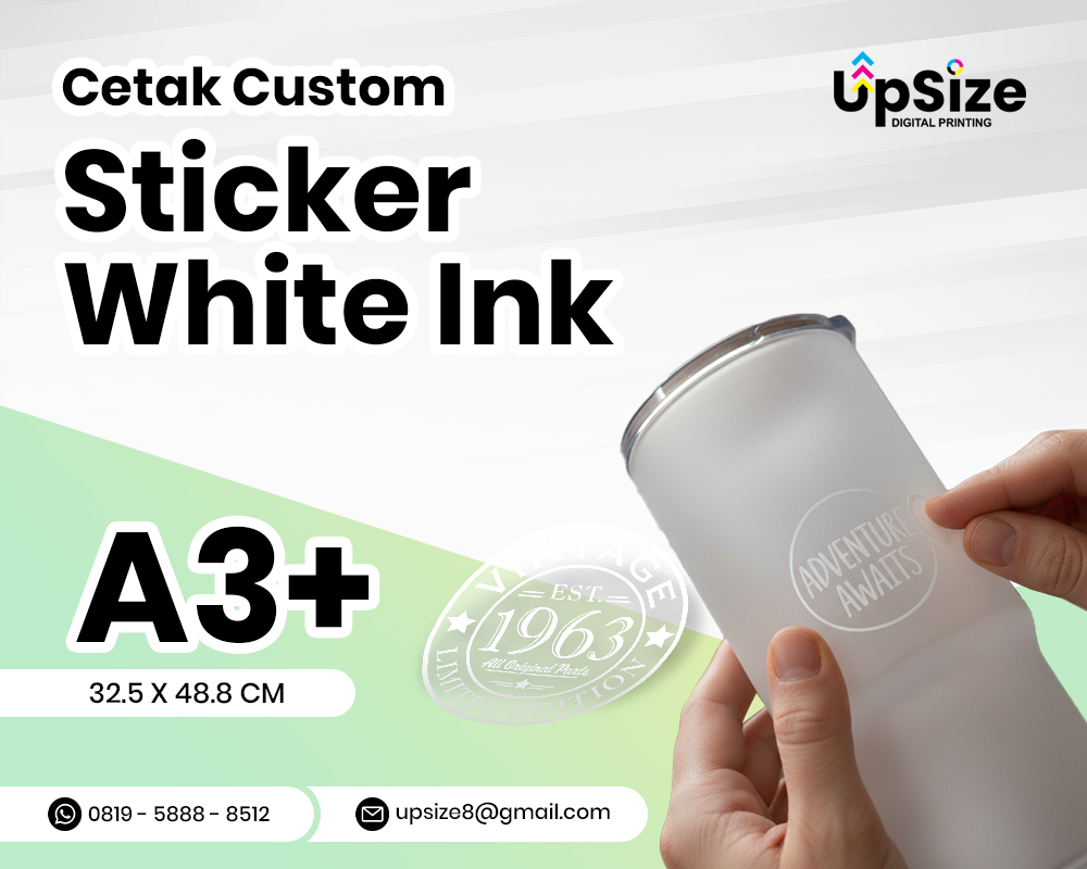 Sticker Transparan A3 White Ink
