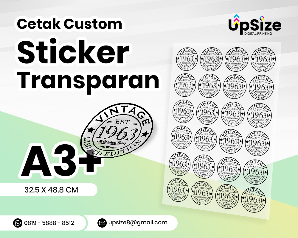 Stiker Transparan A3+